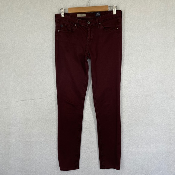 Adriano Goldschmied The Stilt Cigarette Leg Maroon Skinny Jeans - Picture 1 of 10
